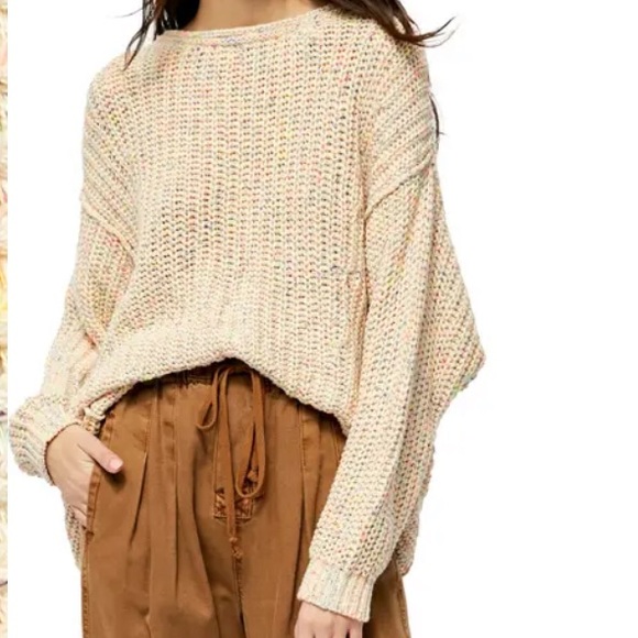 Free People Sweaters - NWOT Free People Neon Lights Oversized Sweater knit multicolored yarn